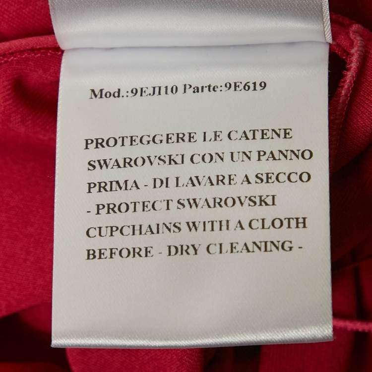Pre Owned Emilio Pucci Pink Jersey Stud Detail Ruched Maxi Dress M