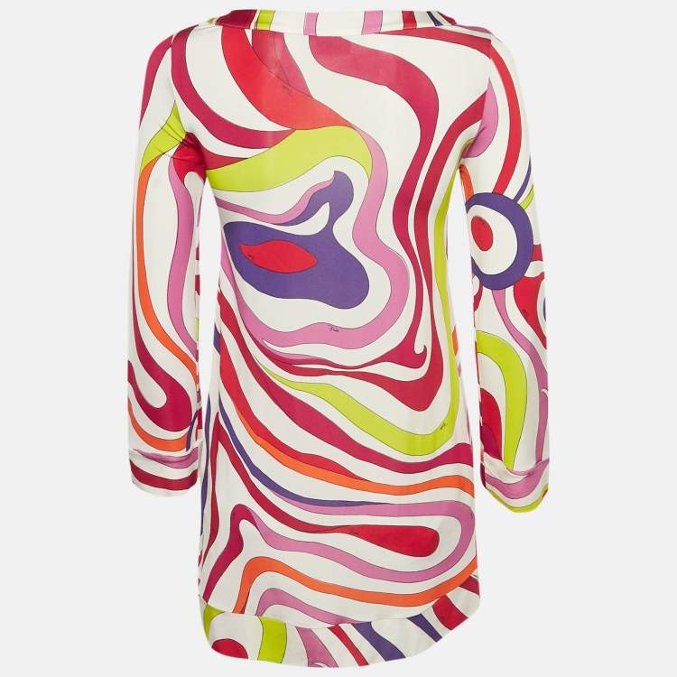 Pre Owned Emilio Pucci Multicolor Printed Jersey Mini Dress M