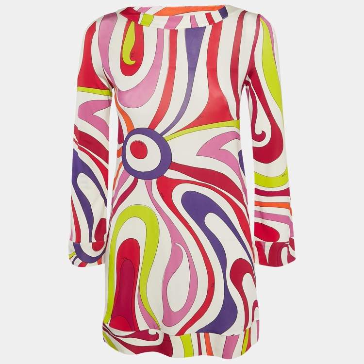 Pre Owned Emilio Pucci Multicolor Printed Jersey Mini Dress M