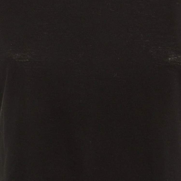 Pre Owned Pucci Black Cotton & Satin Puff Sleeve T-Shirt M