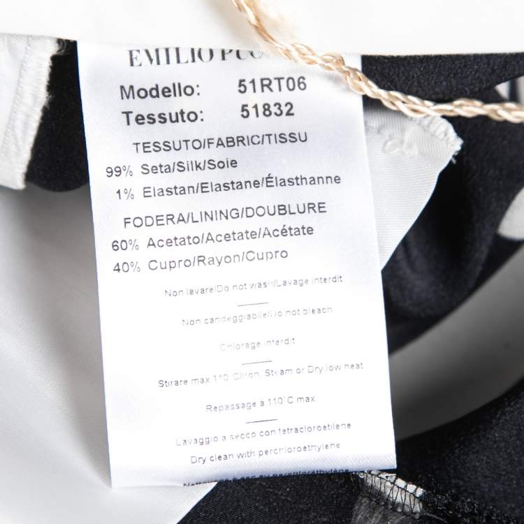 مملوكة مسبقًا Emilio Pucci Black Striped Silk Wide Leg Trousers M