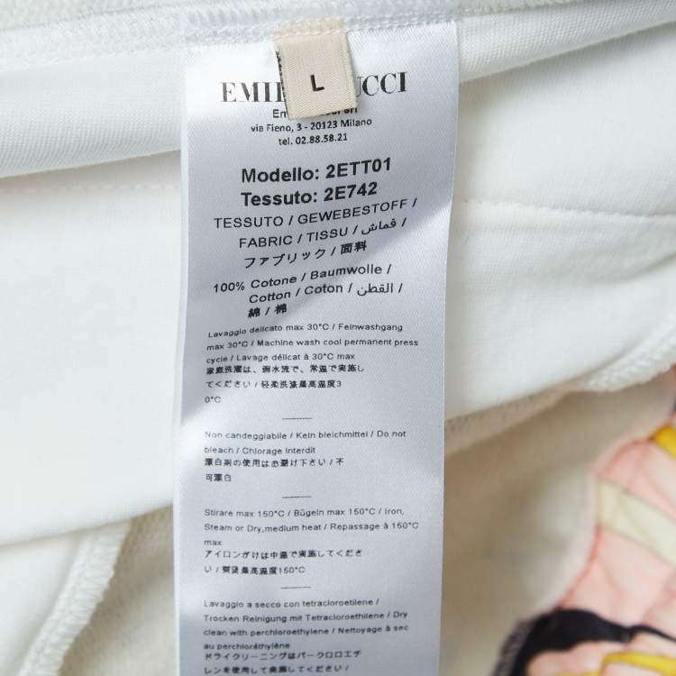 Pre Owned Emilio Pucci Multicolor Onde Print Cotton Track Pants L