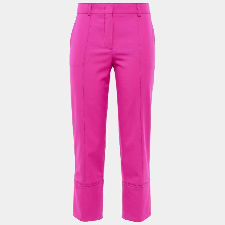 Pre Owned Emilio Pucci Pink Wool Cropped Pants S (IT 38)
