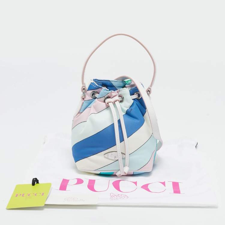 Pre Owned Emilio Pucci Multicolor Iride Print Nylon Yummy Bucket Bag