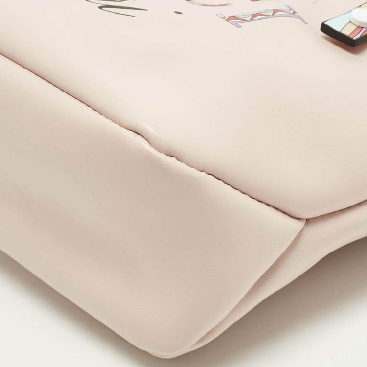 Pre Owned Emilio Pucci Pink/Multicolor Leather Capri Tote