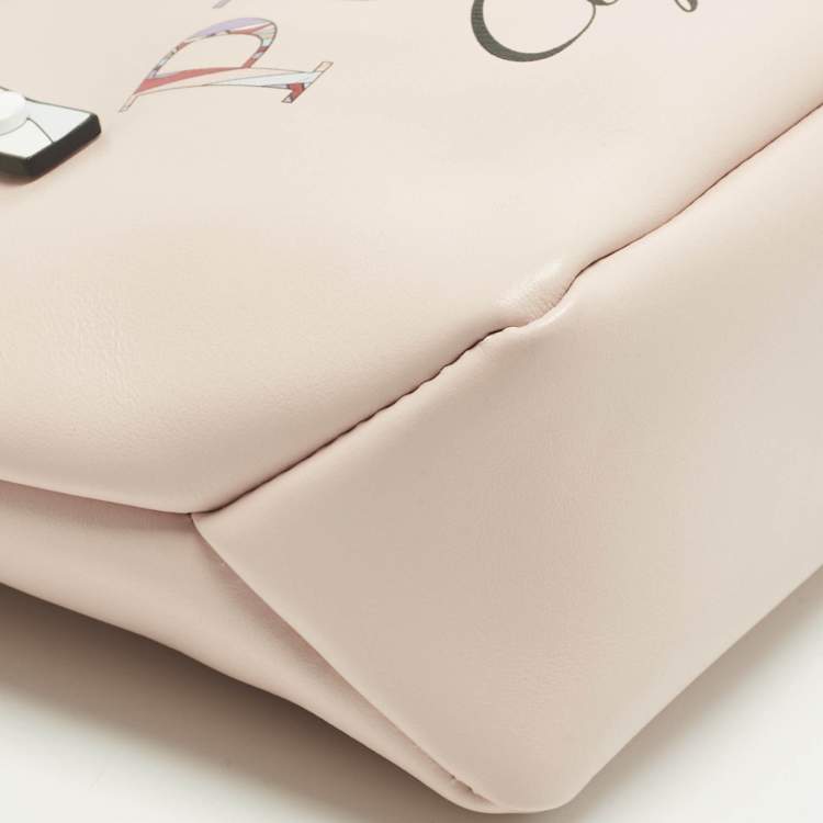 Pre Owned Emilio Pucci Pink/Multicolor Leather Capri Tote