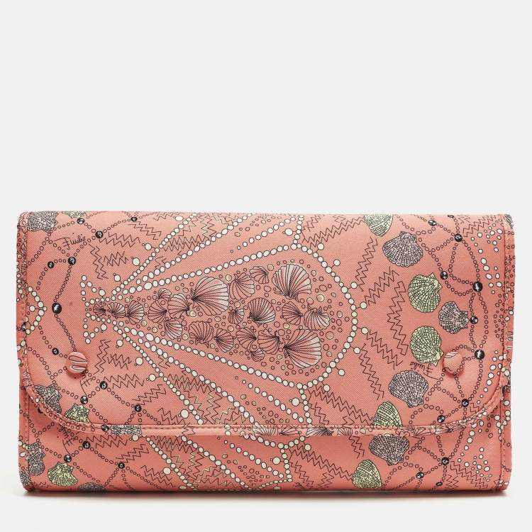 Pre Owned Emilio Pucci Multicolor Printed Fabric Flap Pouch 