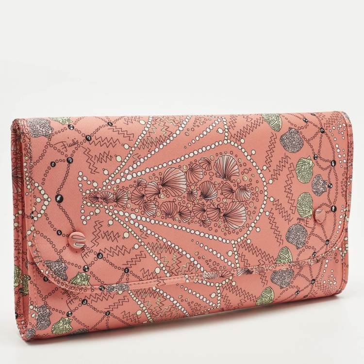 Pre Owned Emilio Pucci Multicolor Printed Fabric Flap Pouch 
