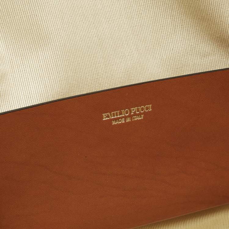 Pre Owned Emilio Pucci Multicolor Printed Fabric Flap Pouch 