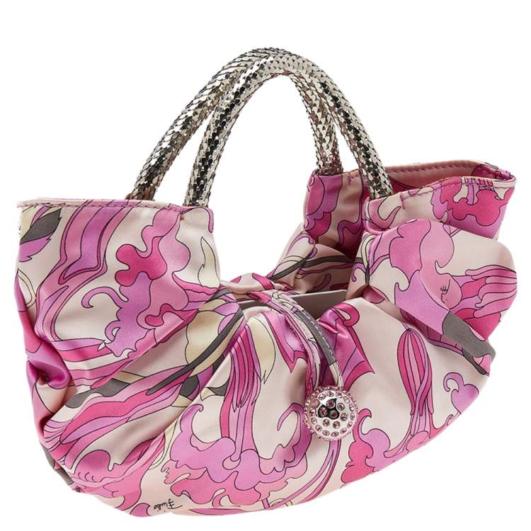 Pre Owned Emilio Pucci Pink Fabric Hobo