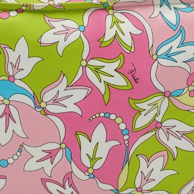 Pre Owned Emilio Pucci Multicolor Floral Print Zip Pouch
