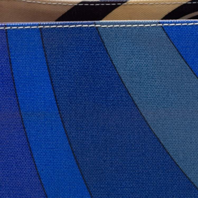 Pre Owned Emilio Pucci Multicolor Printed Coated Canvas Tote