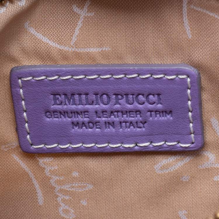 Pre Owned Emilio Pucci Multicolor Printed Coated Canvas Tote