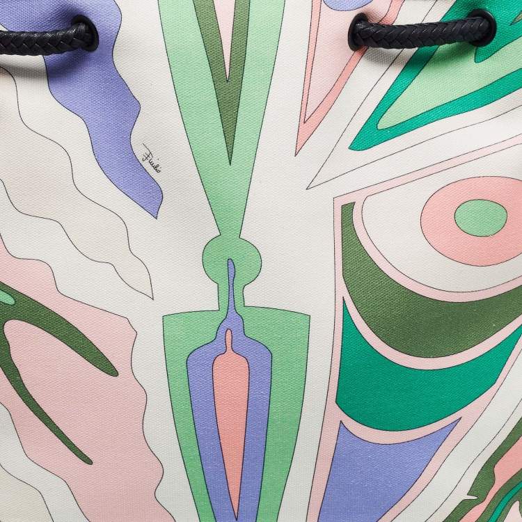 Pre Owned Emilio Pucci Multicolor Printed Canvas Tote