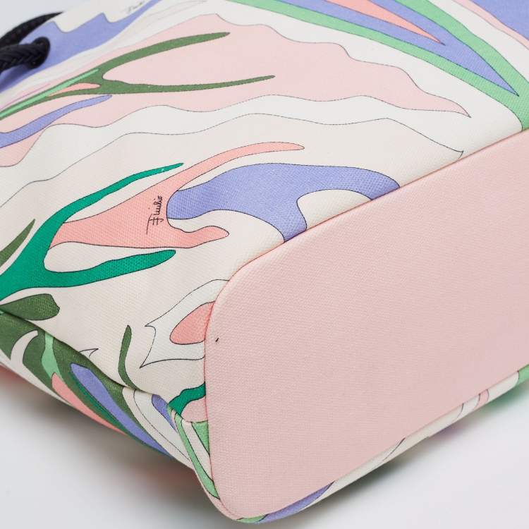Pre Owned Emilio Pucci Multicolor Printed Canvas Tote