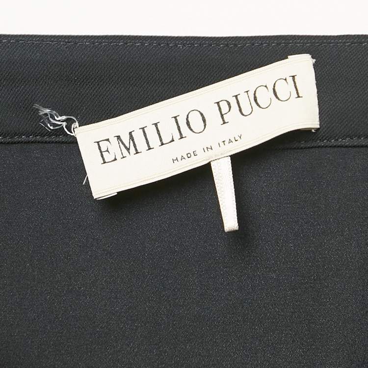 Pre Owned Emilio Pucci Pink Wave Jacquard Mini Skirt M