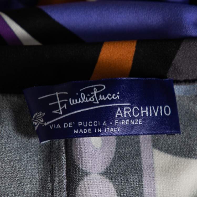 Pre Owned Emilio Pucci Archivio Multicolor Printed Jersey Skirt M