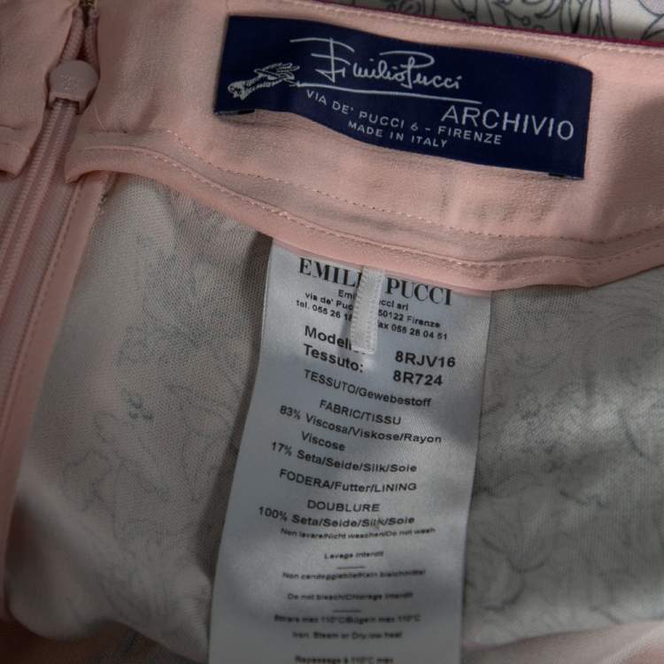 Pre Owned Emilio Pucci Archivio Multicolor Floral Printed Skirt L