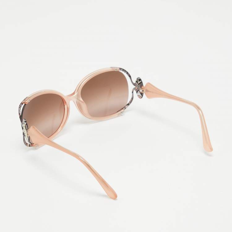 Pre Owned Emilio Pucci Orange EP608S Logo Oversized Sunglasses