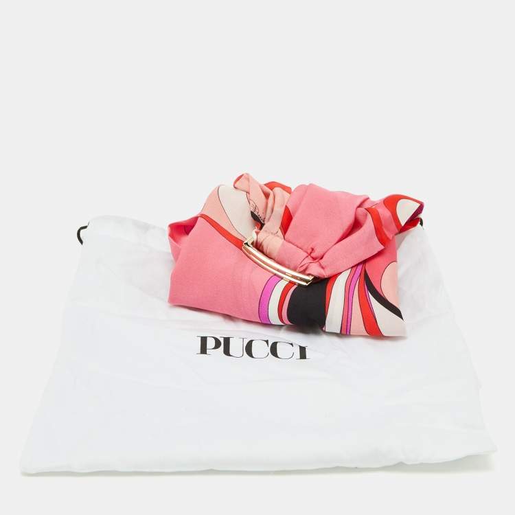 Pre Owned Emilio Pucci Multicolor Printed Silk Belt