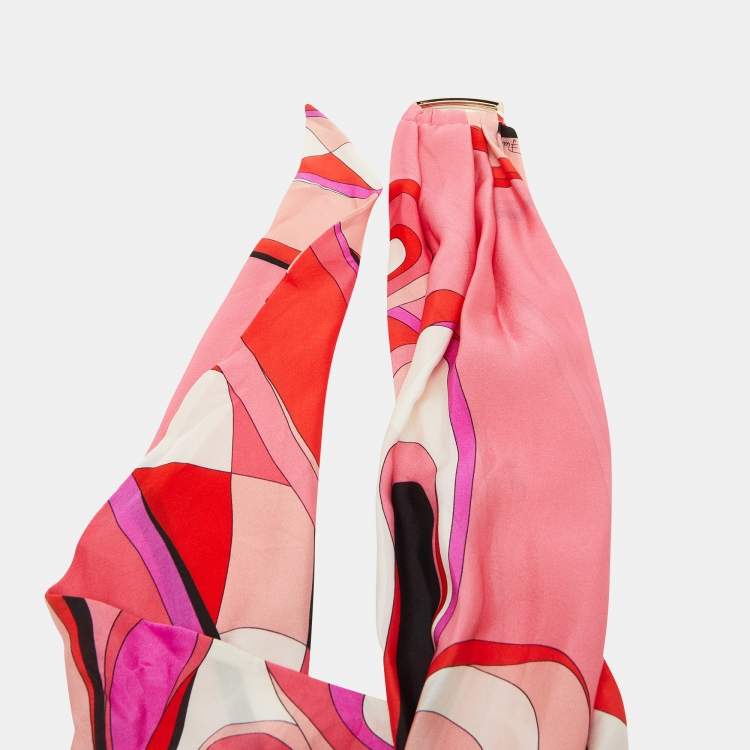 Pre Owned Emilio Pucci Multicolor Printed Silk Belt