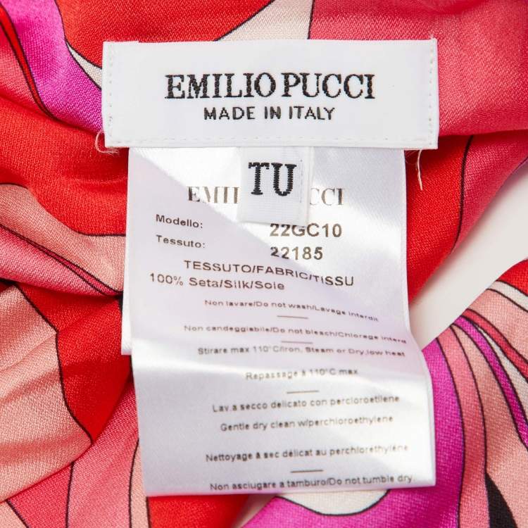 Pre Owned Emilio Pucci Multicolor Printed Silk Belt