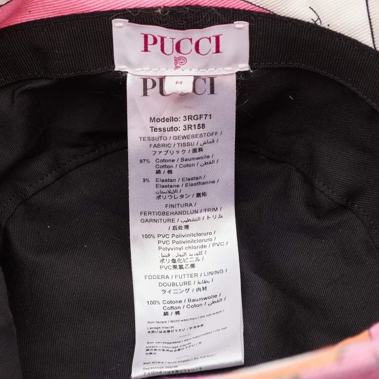 Pre Owned Emilio Pucci Pink Print Cotton Sunglass Detail Bucket Hat M