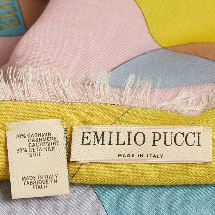 Pre Owned Emilio Pucci Multicolor Cashmere Blend Square Scarf 