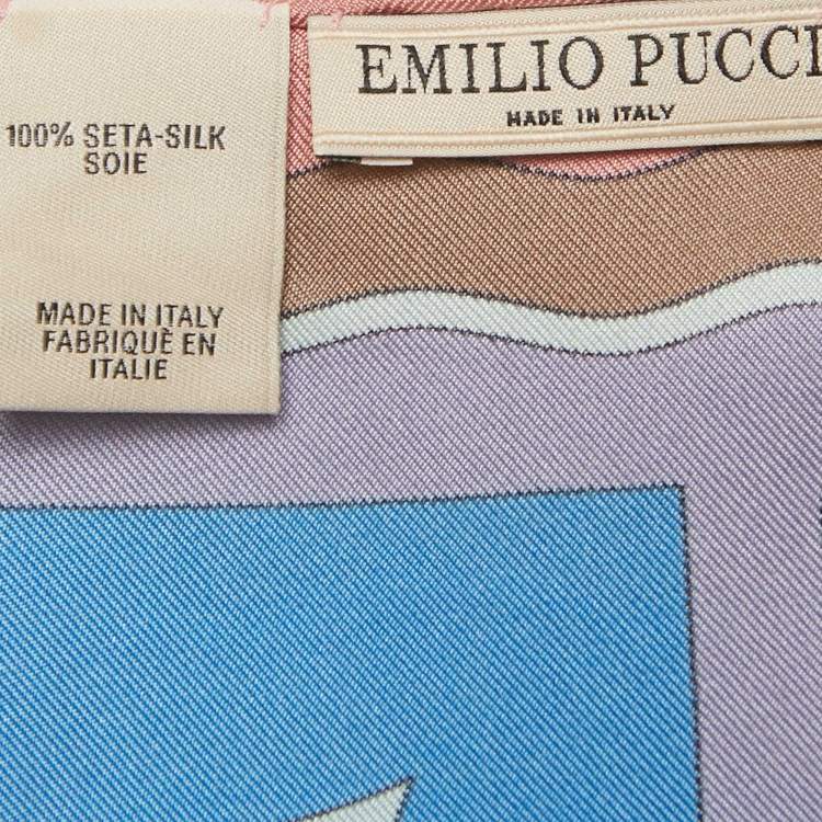 Pre Owned وشاح حرير مطبوع إيريدي متعدد الألوان من إميليو بوتشي