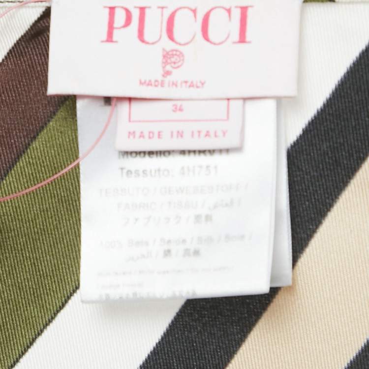 مملوكة مسبقًا Emilio Pucci Multicolor Printed Silk Triangle Scarf