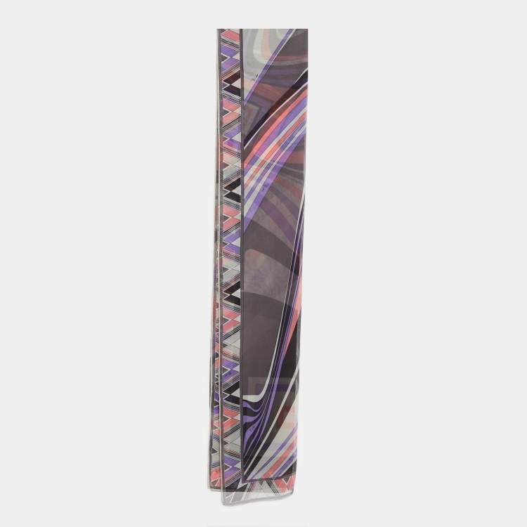 Pre Owned Emilio Pucci Multicolor Printed Silk Scarf