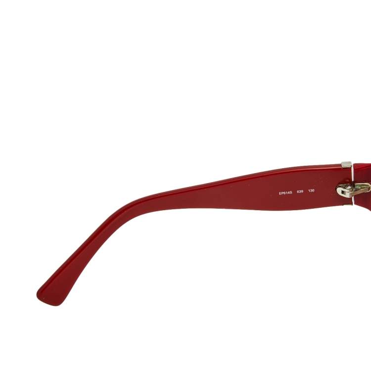 Pre Owned Emilio Pucci Red/Brown EP614S Oversized Sunglasses