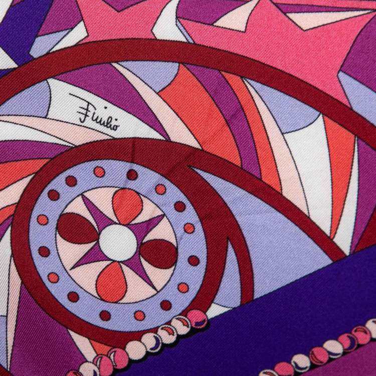 Pre Owned Emilio Pucci Multicolor Abstract Print Silk Scarf