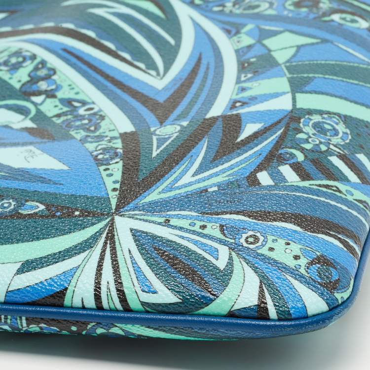 Pre Owned  Emilio Pucci Multicolor Printed Leather Laptop Case