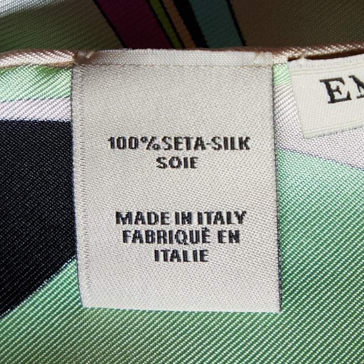 Pre Owned Emilio Pucci Multicolour Printed Silk Square Scarf