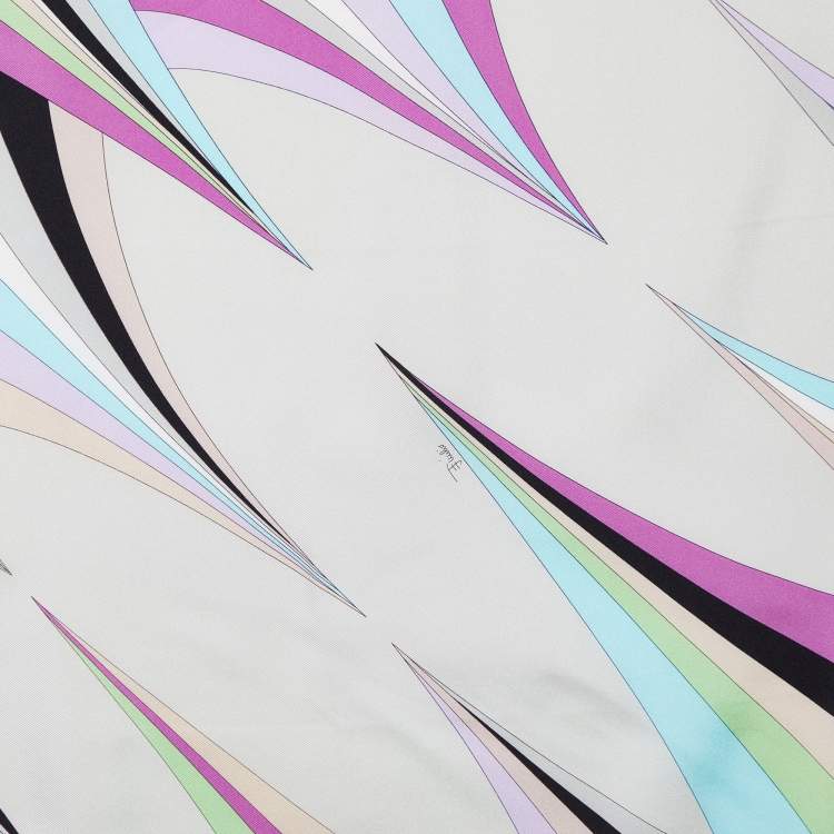 Emilio Pucci Abstract-pattern Print Silk Scarf in Pink