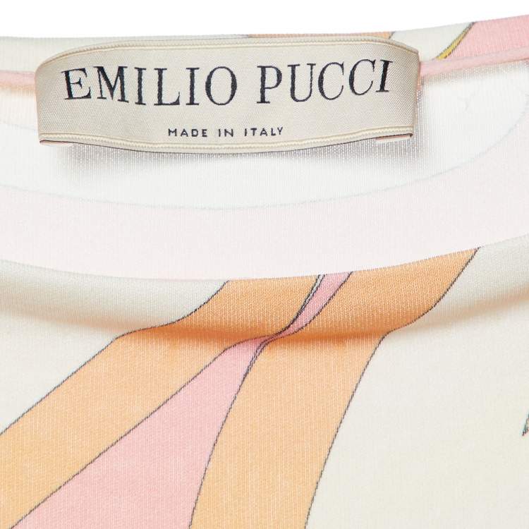 Pre Owned Emilio Pucci Multicolor Printed Jersey Midi Dress M