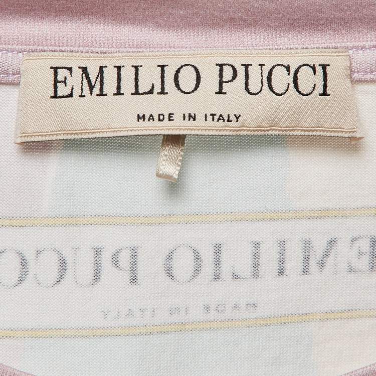 Pre Owned Emilio Pucci Multicolor Star & Stripe Print Cotton Knit T-Shirt S