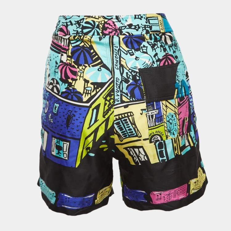 Pre Owned Emilio Pucci Multicolor Printed Silk Shorts S