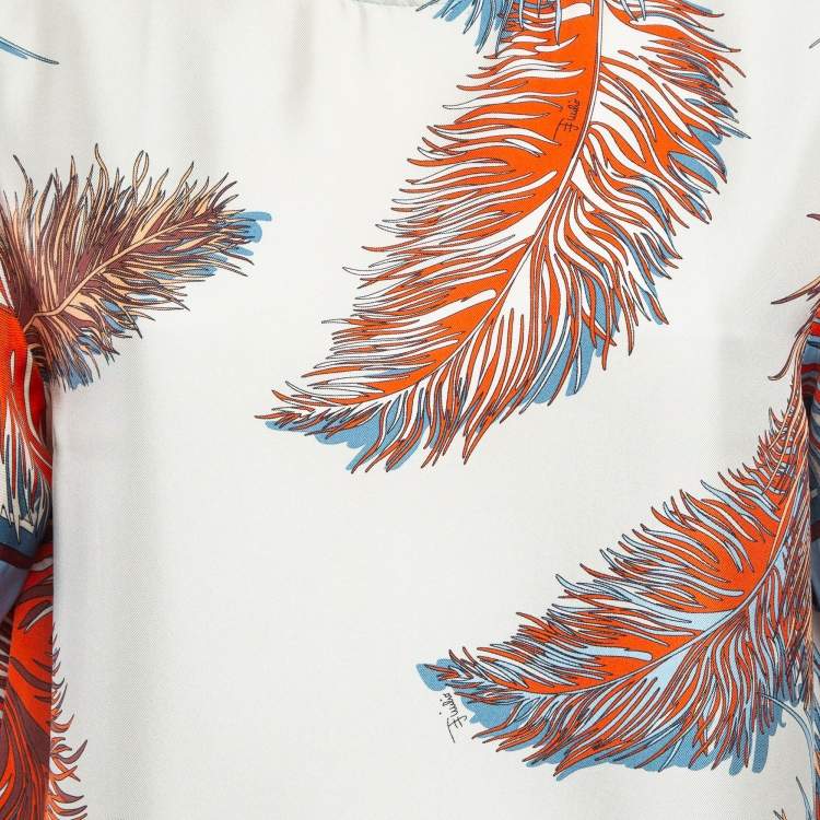 Pre Owned Emilio Pucci Multicolor Tropical Print Silk Top S