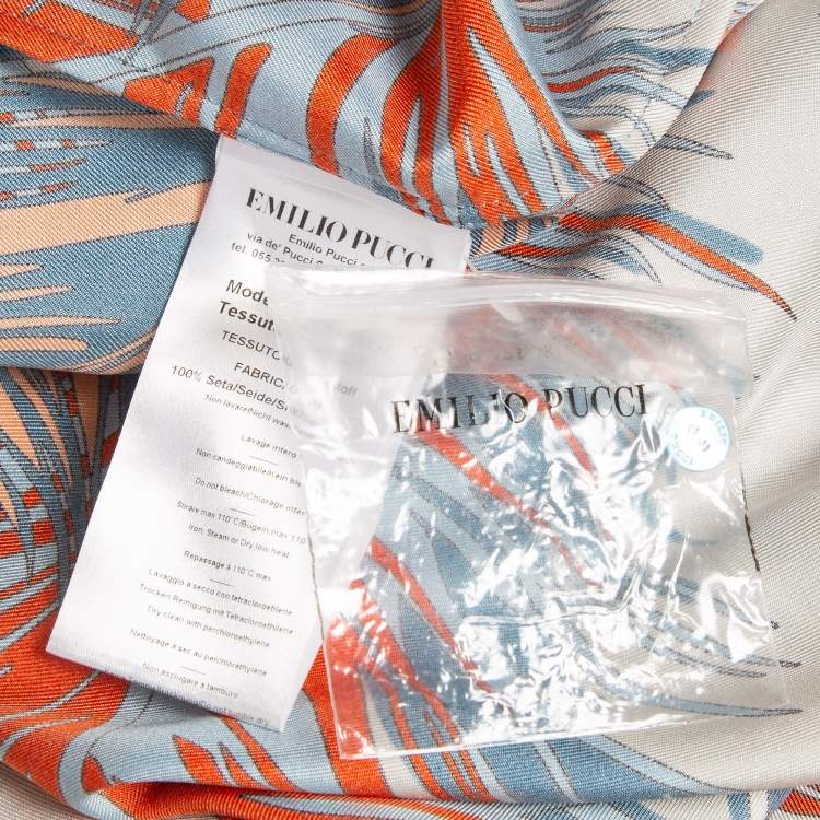 Pre Owned Emilio Pucci Multicolor Tropical Print Silk Top S