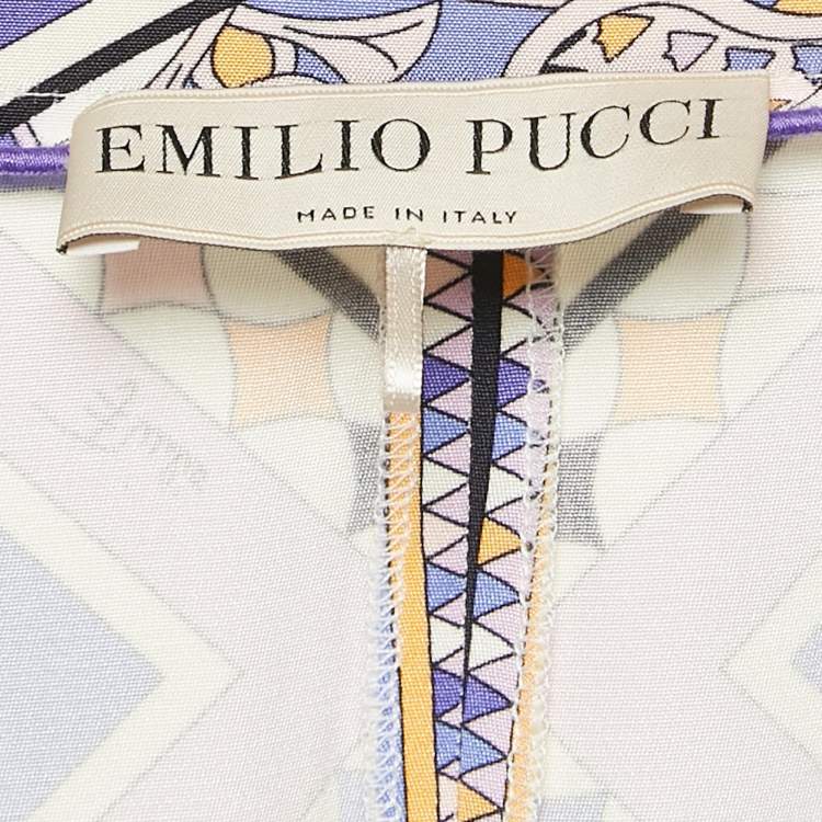 مملوكة مسبقًا Emilio Pucci Purple/Cream Printed Silk Maxi Skirt M