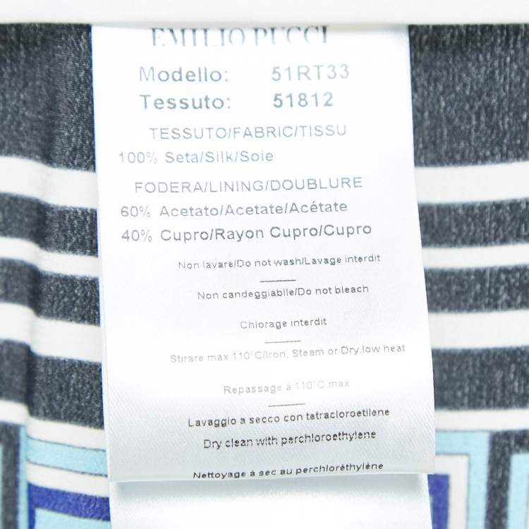 Pre Owned Emilio Pucci Multicolor Printed Silk Wide Leg Pants M