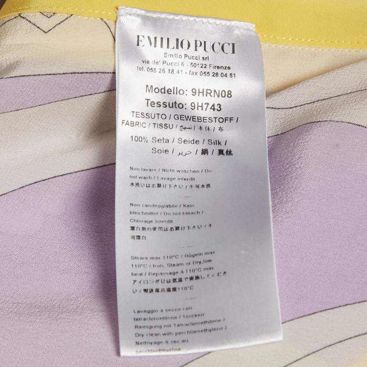 Pre Owned Emilio Pucci Lavender Fuilio Print Silk Cami Top M