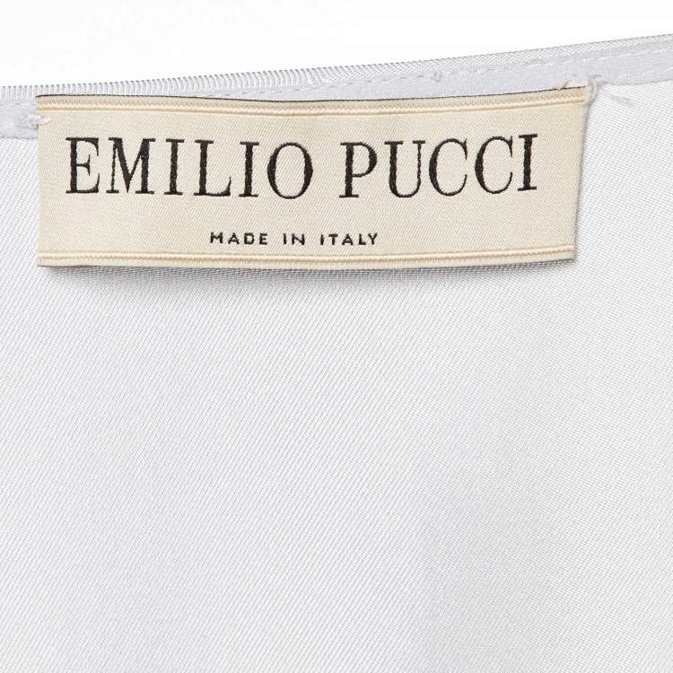 Pre Owned Emilio Pucci Multicolor Printed Silk Kaftan One Size 