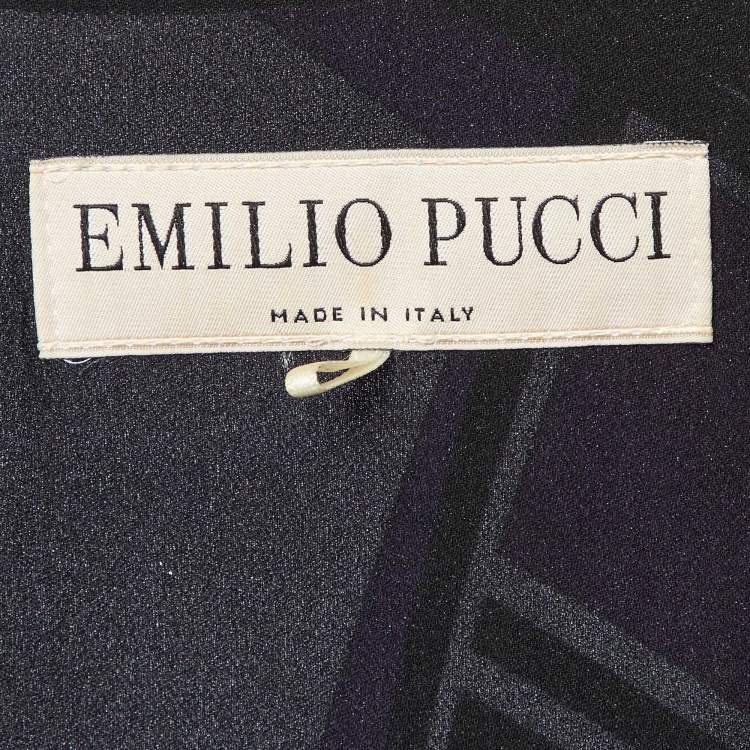 Pre Owned Emilio Pucci Purple Printed Silk Mini Dress M