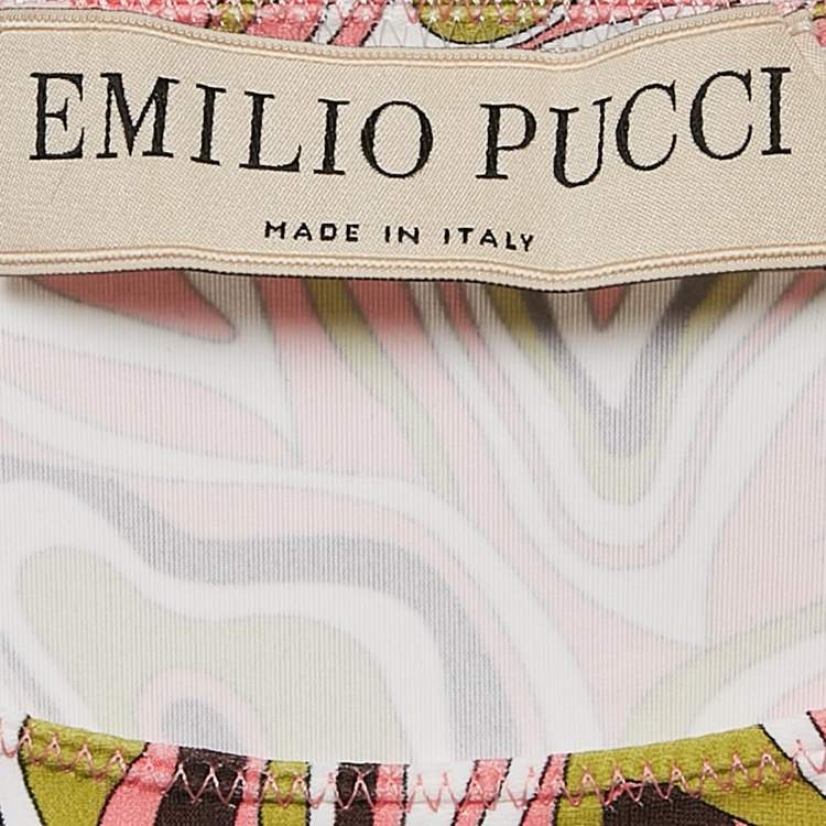 Pre Owned Emilio Pucci Pink Fluilio Print Jersey T-Shirt S