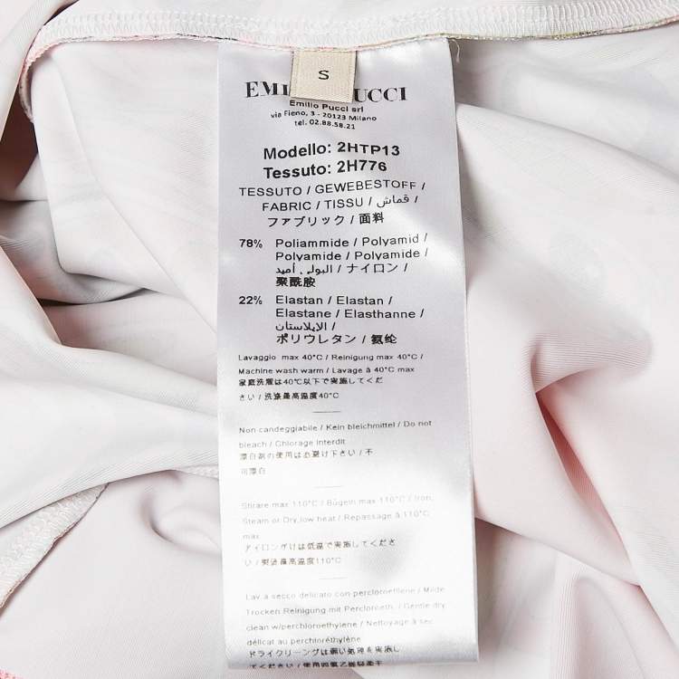 Pre Owned Emilio Pucci Pink Fluilio Print Jersey T-Shirt S