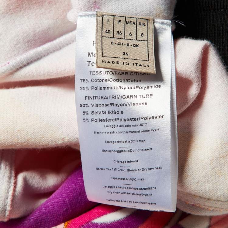 Pre Owned Emilio Pucci Multicolor Printed Velvet Zip Up Bomber Jacket S