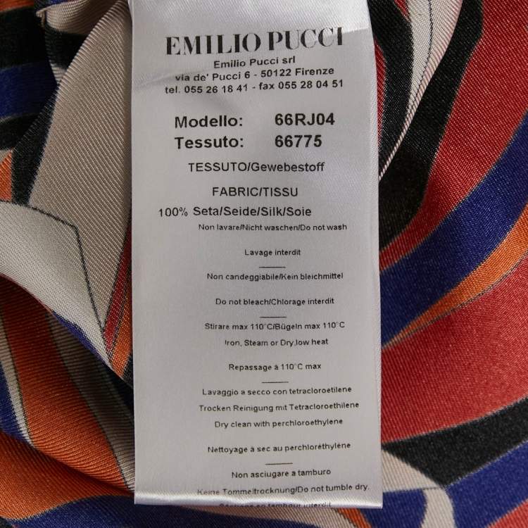 Pre Owned Emilio Pucci Multicolor Abstract Print Silk Button Front Shirt M